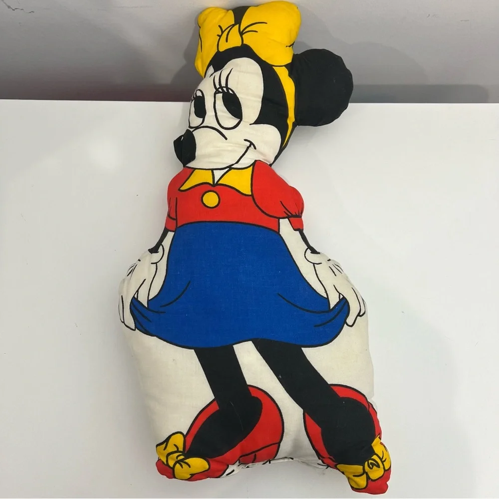 Vintage Cut-N-Sew Minnie Mouse Fabric Pillow Doll 1980s Handmade GUC